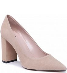 Półbuty na obcasie Hugo beżowe damskie Ines Chunky Pump85-S 50475052 10238757 01 Light Beige 2