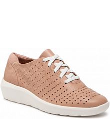 Półbuty sznurowane Clarks różowe damskie Kayleigh Aster 261648594 Dark Blush Lea