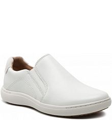 Półbuty wsuwane Clarks białe damskie Nalle Stride 261650024  White Leather