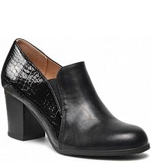 Półbuty na obcasie Clara Barson czarne damskie 