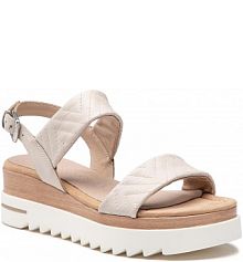Sandały na koturnie Marco Tozzi beżowe 2-28738-28 Cream 403