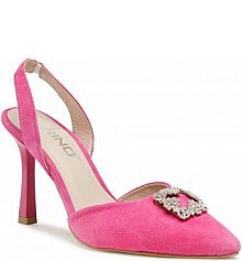 Sandały na szpilce Karino różowe 4246/158-P Fiolet/Lico