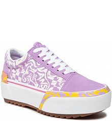 Półbuty na koturnie Vans fioletowe 