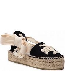 Sandały na koturnie Tory Burch czarne 