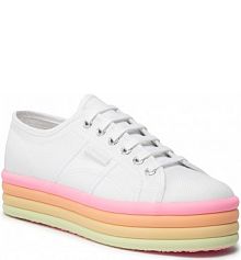 Półbuty na koturnie Superga białe 