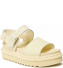 Sandały na koturnie Dr. Martens żółte 