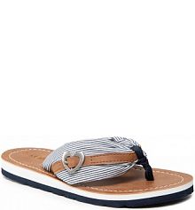 Japonki s.Oliver granatowe, białe damskie 5-27112-38 Navy Stripe 837