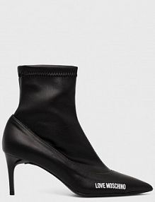 Botki na szpilce Love Moschino  czarne JA21197G1FIEZ000