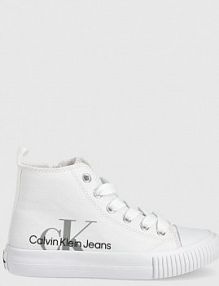 Trampki wysokie Calvin Klein Jeans  białe dziecięce V3X9.80128.28.34