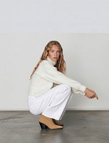 Skórzane botki Reserved brązowe 5807O-82X