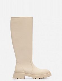 Kalosze z imitacji skóry na masywnej podeszwie beżowe House kremowe damskie 6596P-01X