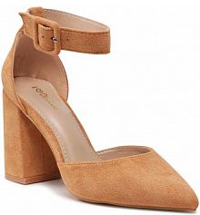 Półbuty na obcasie DeeZee brązowe damskie 