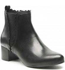 Botki na słupku Caprice czarne 