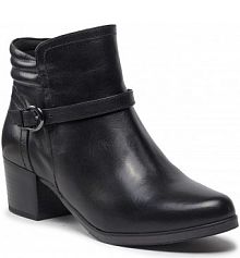 Botki na słupku Caprice czarne 