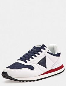 Półbuty sznurowane Guess białe męskie z trójkątnym logo  reggio