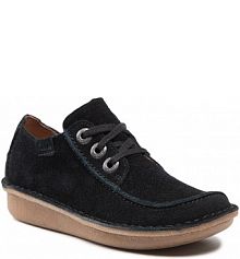 Półbuty sznurowane Clarks czarne damskie 