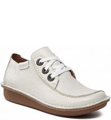 Półbuty sznurowane Clarks białe damskie 