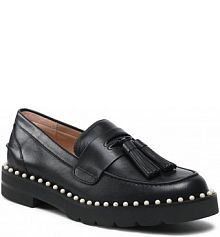 Półbuty wsuwane Stuart Weitzman czarne damskie Mila Lift Pearl Loaf S5845 Blk