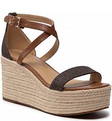 Sandały na koturnie MICHAEL Michael Kors brązowe 