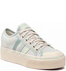 Półbuty na koturnie adidas zielone 