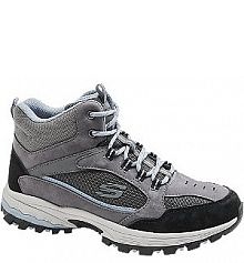 Szaro-czarne trekkingowe buty damskie Skechers dziecięce