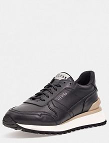 Półbuty sznurowane Guess czarne męskie skórzane   varese