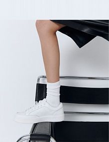 Skórzane trampki Reserved białe dziecięce 5906O-00X