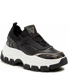 Półbuty na koturnie Guess czarne 