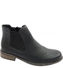 Skórzane czarne botki damskie Rieker dziecięce