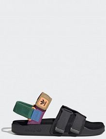 Klapki basenowe Adidas czarne/zielone dziecięce Adilette 4.0 Sandals  MAZ18