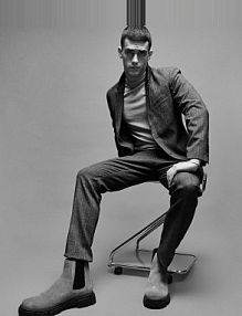 Skórzane sztyblety Reserved beżowe męskie 7309O-80X