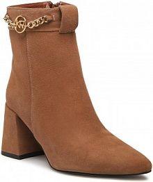 Botki na słupku Karino brązowe 