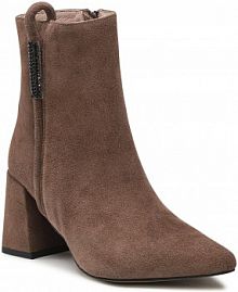 Botki na słupku Karino brązowe 