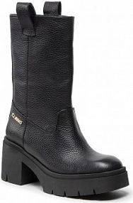Botki na słupku Karino czarne 