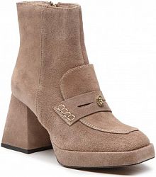 Botki na słupku Karino beżowe 