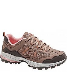 Brązowo-różowe trekkingowe sneakersy damskie Skechers dziecięce