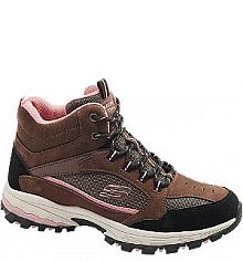 Brązowo-różowe trekkingowe buty damskie Skechers dziecięce