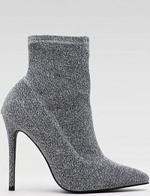 Botki na szpilce DeeZee srebrne KL-HT6933-1