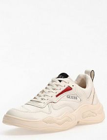 Półbuty sznurowane Guess białe męskie skórzane   bassano