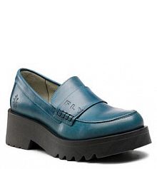 Półbuty na obcasie Fly London turkusowe damskie Mausfly P144791005 Royal Blue