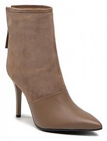 Botki na szpilce R.Polański brązowe 1556 Camel Lico/Camel Zamsz