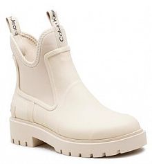 Kalosze Calvin Klein Jeans beżowe damskie Mid Rainboot Chelsea YW0YW01034 Eggshell ACF