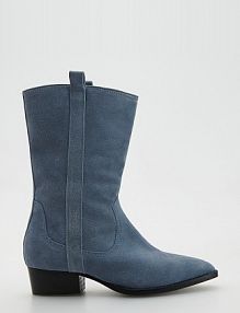 Skórzane botki Reserved niebieskie 9290O-57X