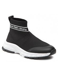 Trzewiki Calvin Klein Jeans czarne dziecięce Sock Sneaker V3X9-80394-0702 M Black 999