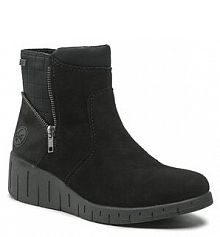 Botki na koturnie Rieker czarne 