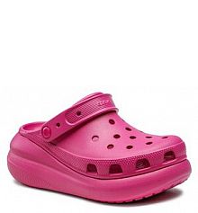 Klapki na koturnie Crocs różowe Classic Crush Clog 207521 Fuchsia Fun