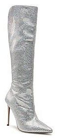 Kozaki na obcasie Steve Madden srebrne 