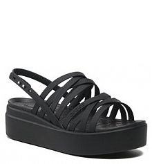 Sandały na koturnie Crocs czarne 