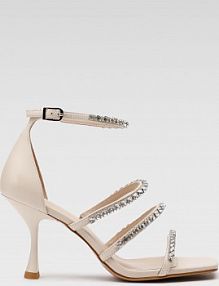 Sandały na szpilce Badura beżowe V672-48-1