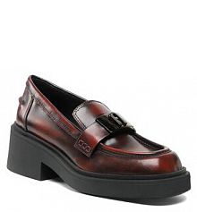 Półbuty na obcasie Furla bordowy damskie 